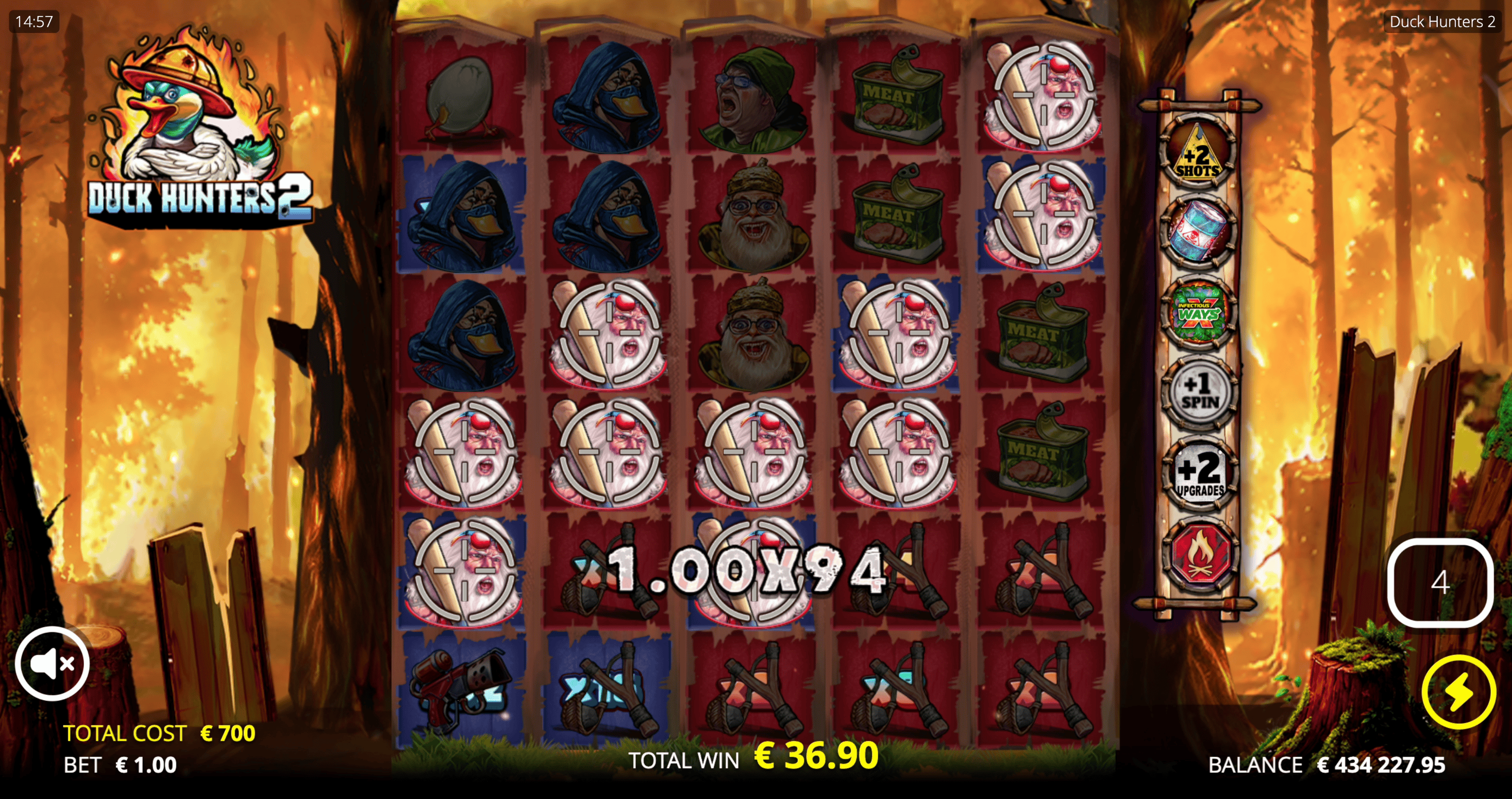 Duck Hunters 2 Big Game Spins screenshot from Nolimit City.